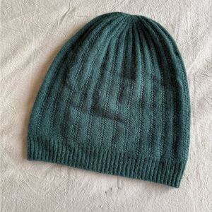 Halogen Green Ribbed Knit Beanie